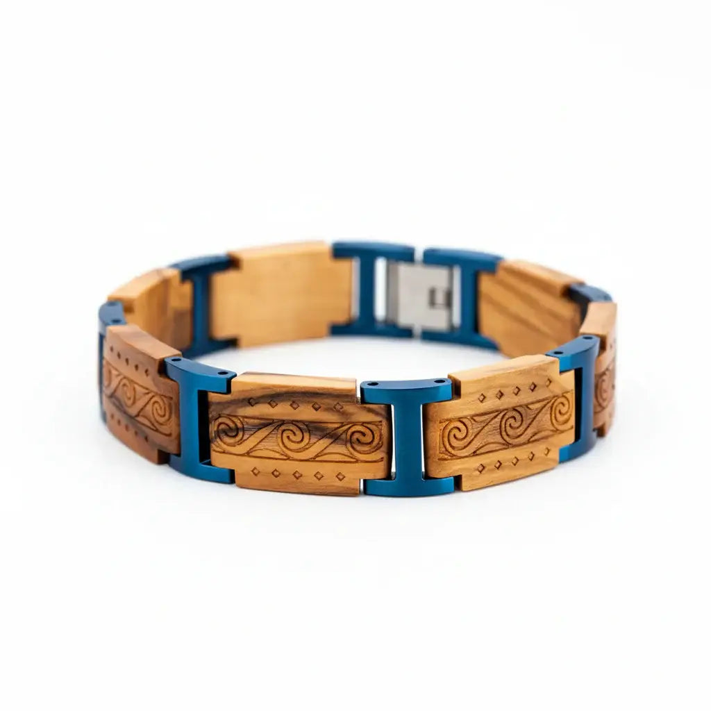 Custom wooden couple bracelet Free Customize Bangle with Gift Box - Hadi Craft