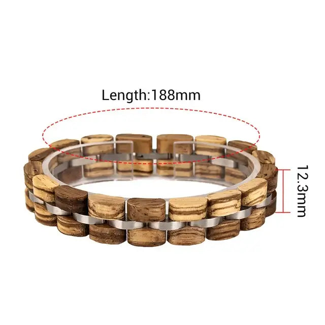Custom wooden couple bracelet Free Customize Bangle with Gift Box - Hadi Craft