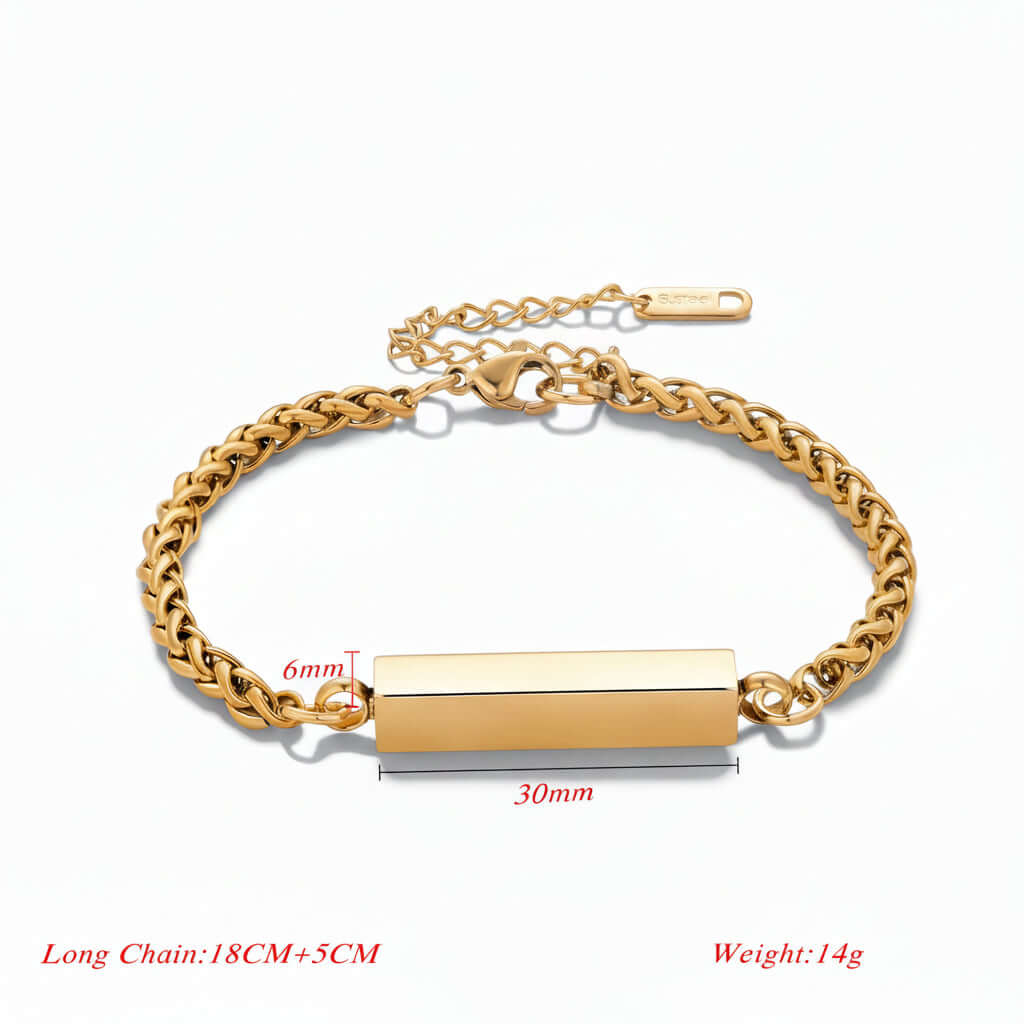 Customizable Stainless Steel Bracelet – Unisex, Engravable - Hadi Craft