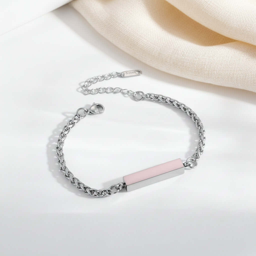 Customizable Stainless Steel Bracelet – Unisex, Engravable - Hadi Craft