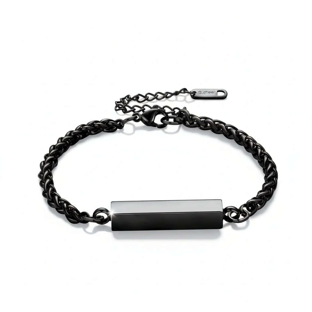 Customizable Stainless Steel Bracelet – Unisex, Engravable - Hadi Craft