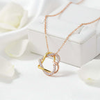 Customized heart necklace Double Diamond Necklace Korean Style Jewelry - Hadi Craft