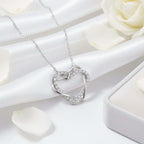 Customized heart necklace Double Diamond Necklace Korean Style Jewelry - Hadi Craft