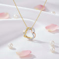 Customized heart necklace Double Diamond Necklace Korean Style Jewelry - Hadi Craft