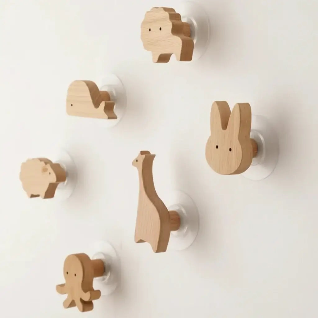 Cute Animal Wall Hook – wooden Kids Room Coat & Key Holder - Hadi Craft