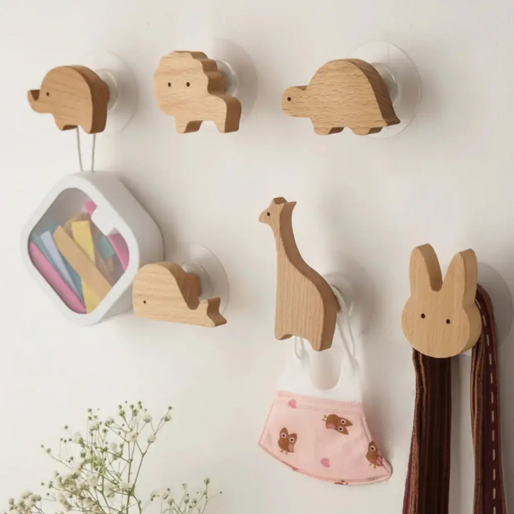 Cute Animal Wall Hook – wooden Kids Room Coat & Key Holder - Hadi Craft