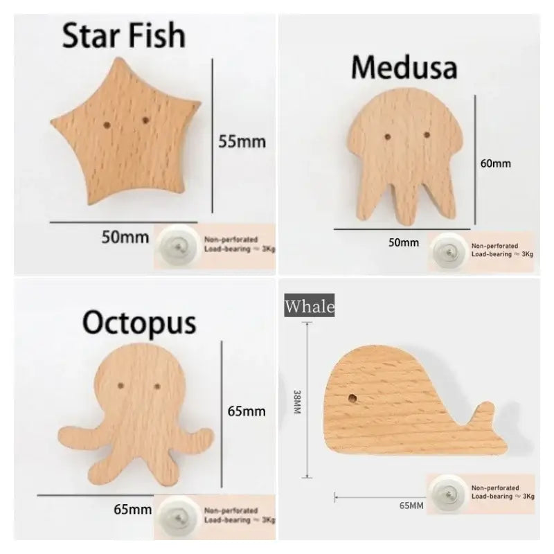 Cute Animal Wall Hook – wooden Kids Room Coat & Key Holder - Hadi Craft