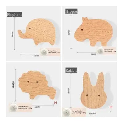 Cute Animal Wall Hook – wooden Kids Room Coat & Key Holder - Hadi Craft