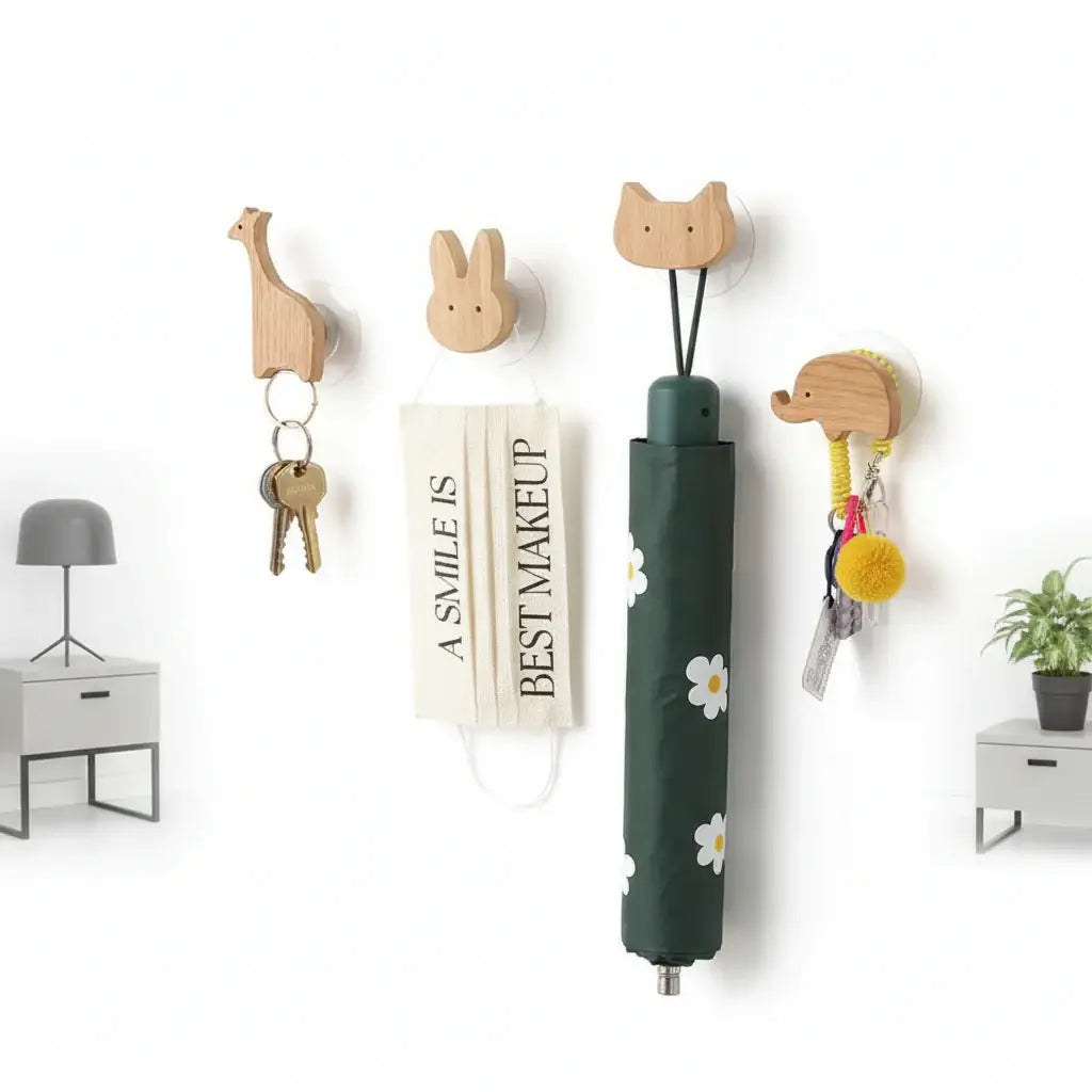 Cute Animal Wall Hook – wooden Kids Room Coat & Key Holder - Hadi Craft
