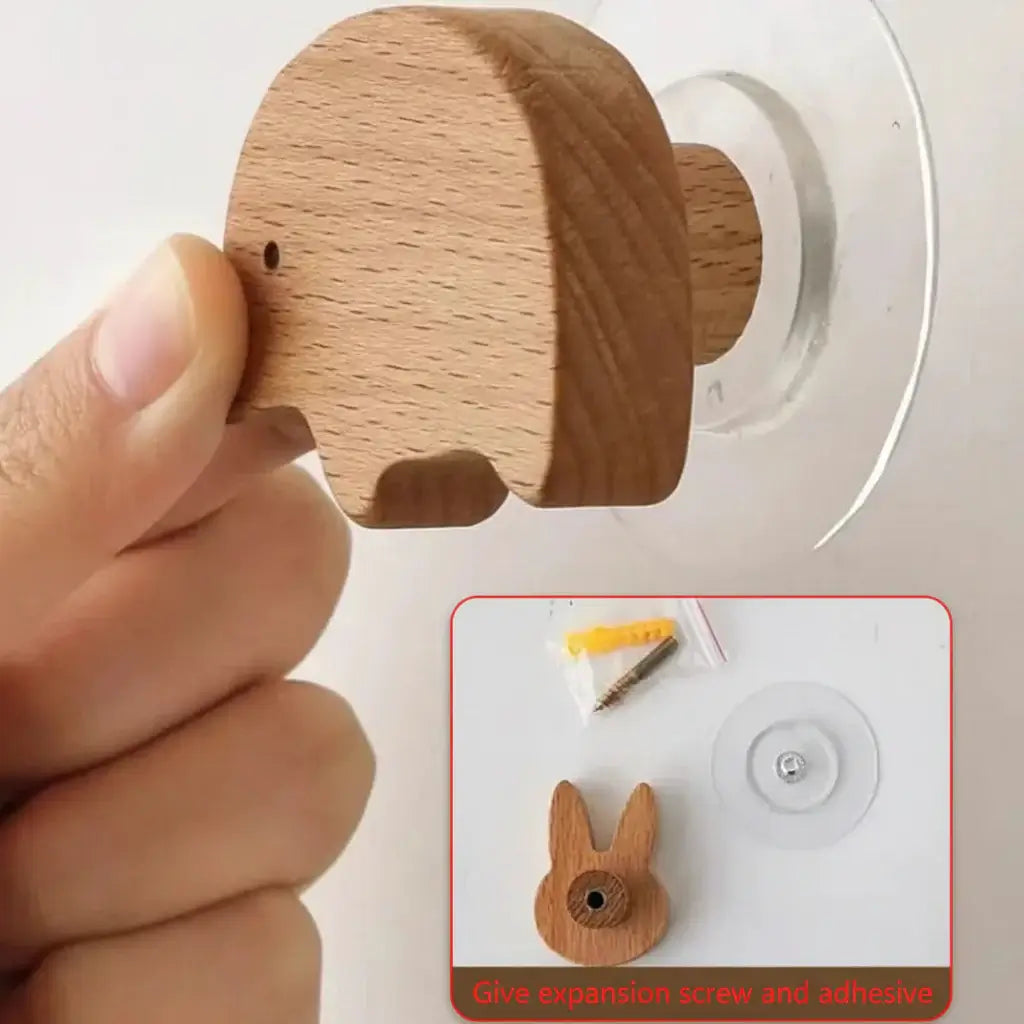 Cute Animal Wall Hook – wooden Kids Room Coat & Key Holder - Hadi Craft