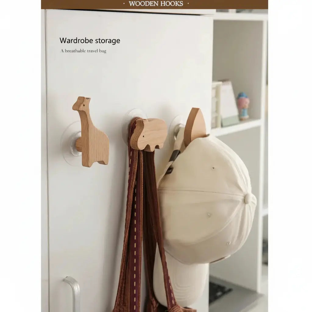 Cute Animal Wall Hook – wooden Kids Room Coat & Key Holder - Hadi Craft