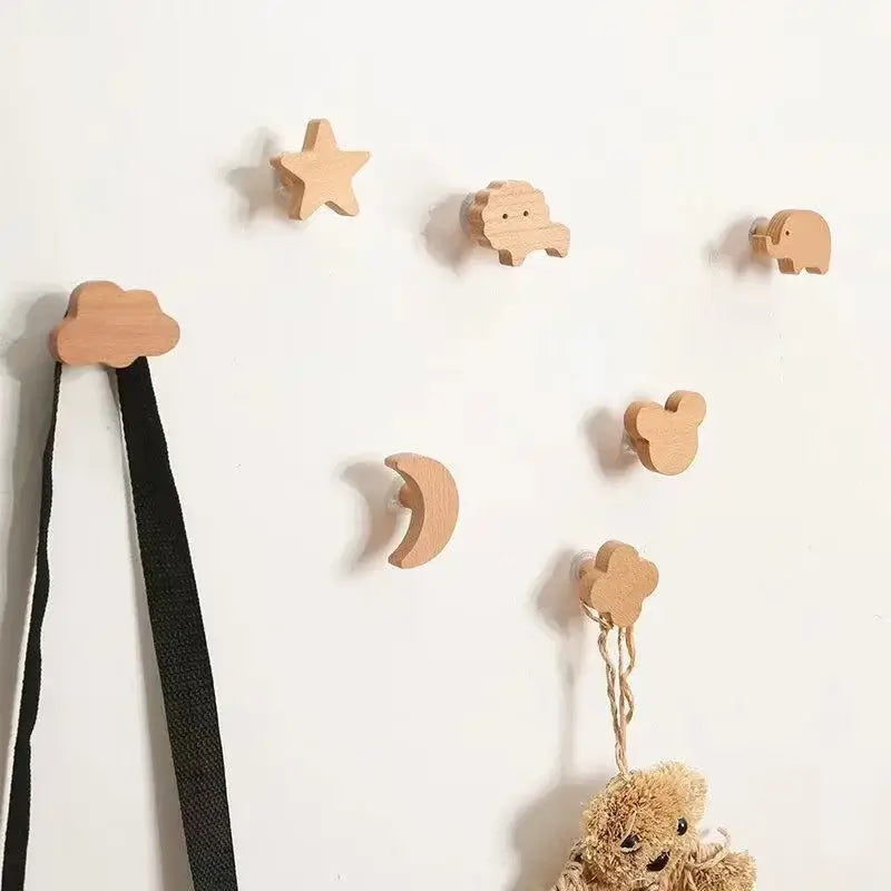 Cute Animal Wooden Wall Hook – Kids Room Coat & Key Holder Decor - Hadi Craft