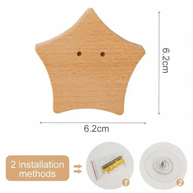 Cute Animal Wooden Wall Hook – Kids Room Coat & Key Holder Decor - Hadi Craft
