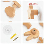 Cute Animal Wooden Wall Hook – Kids Room Coat & Key Holder Decor - Hadi Craft