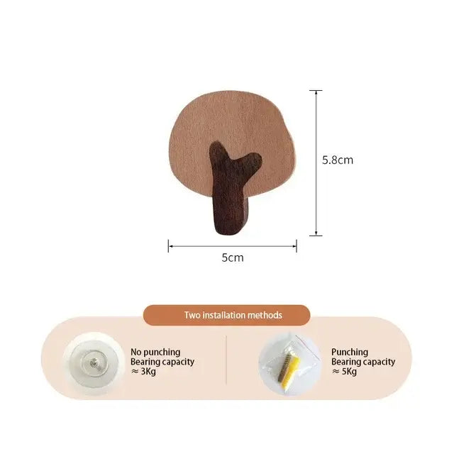 Cute Animal Wooden Wall Hook – Kids Room Coat & Key Holder Decor - Hadi Craft