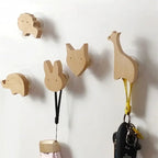 Cute Animal Wooden Wall Hook – Kids Room Coat & Key Holder Decor - Hadi Craft