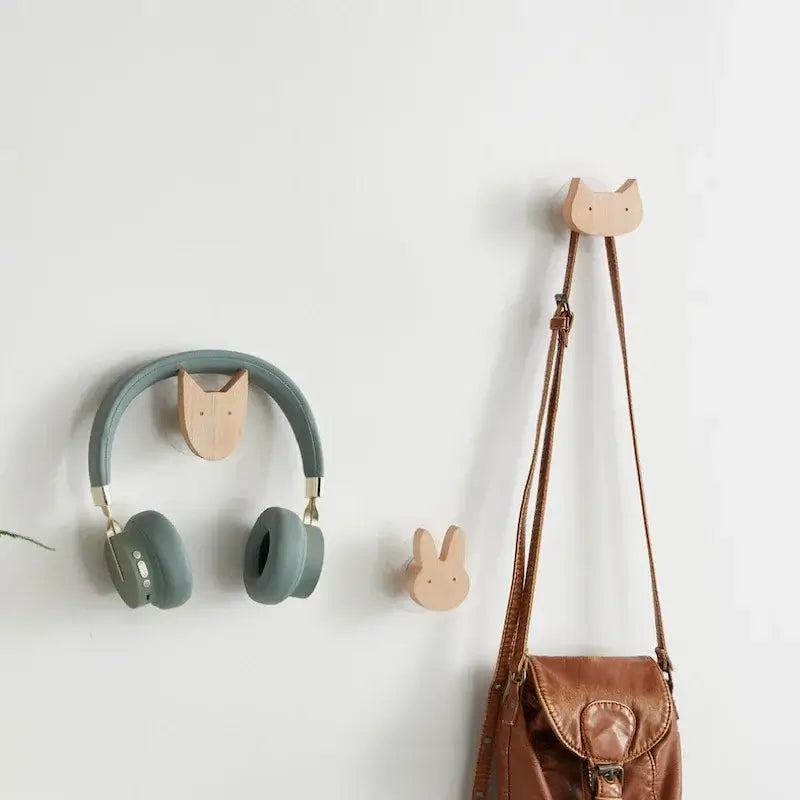 Cute Animal Wooden Wall Hook – Kids Room Coat & Key Holder Decor - Hadi Craft