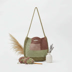 Cute straw crossbody bag Women Color Matching Shopping Bag - Hadi Craft