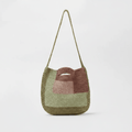 Cute straw crossbody bag Women Color Matching Shopping Bag - Hadi Craft