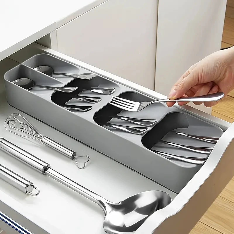 Cutlery Drawer Organizer Tray – Space-Saving Silverware Storage - Hadi Craft