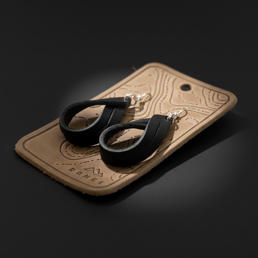 Double Hoop Leather Earrings – Modern & Minimal