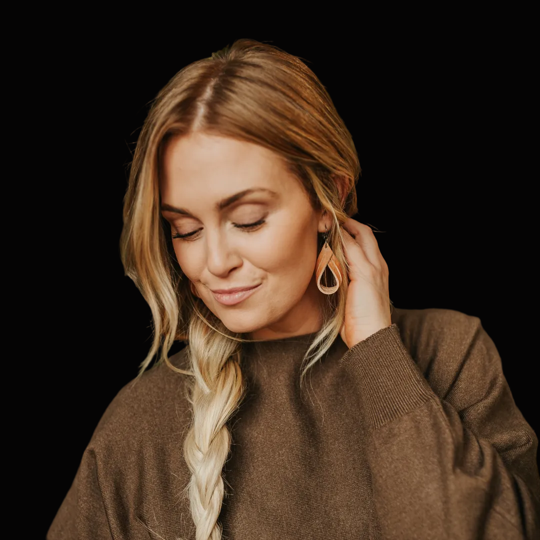 Double Hoop Leather Earrings – Modern & Minimal