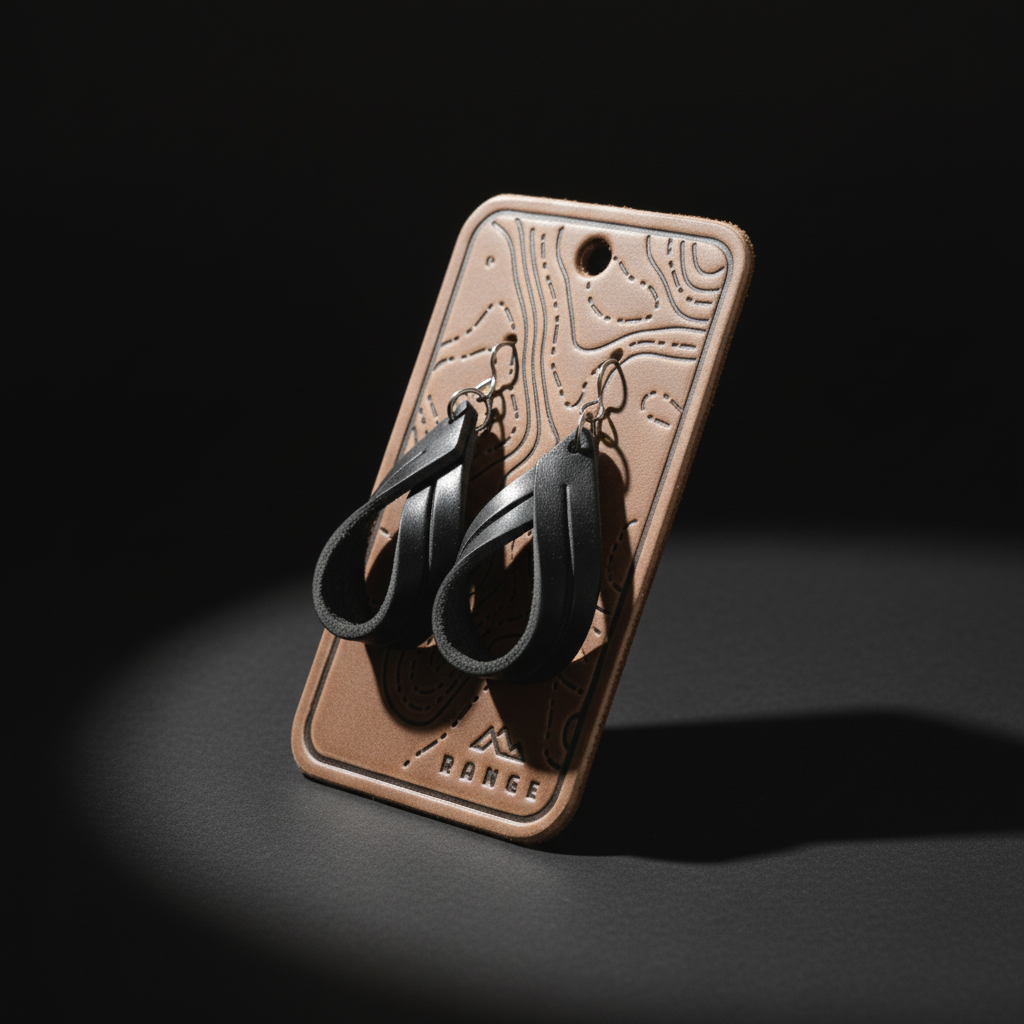 Double Hoop Leather Earrings – Modern & Minimal