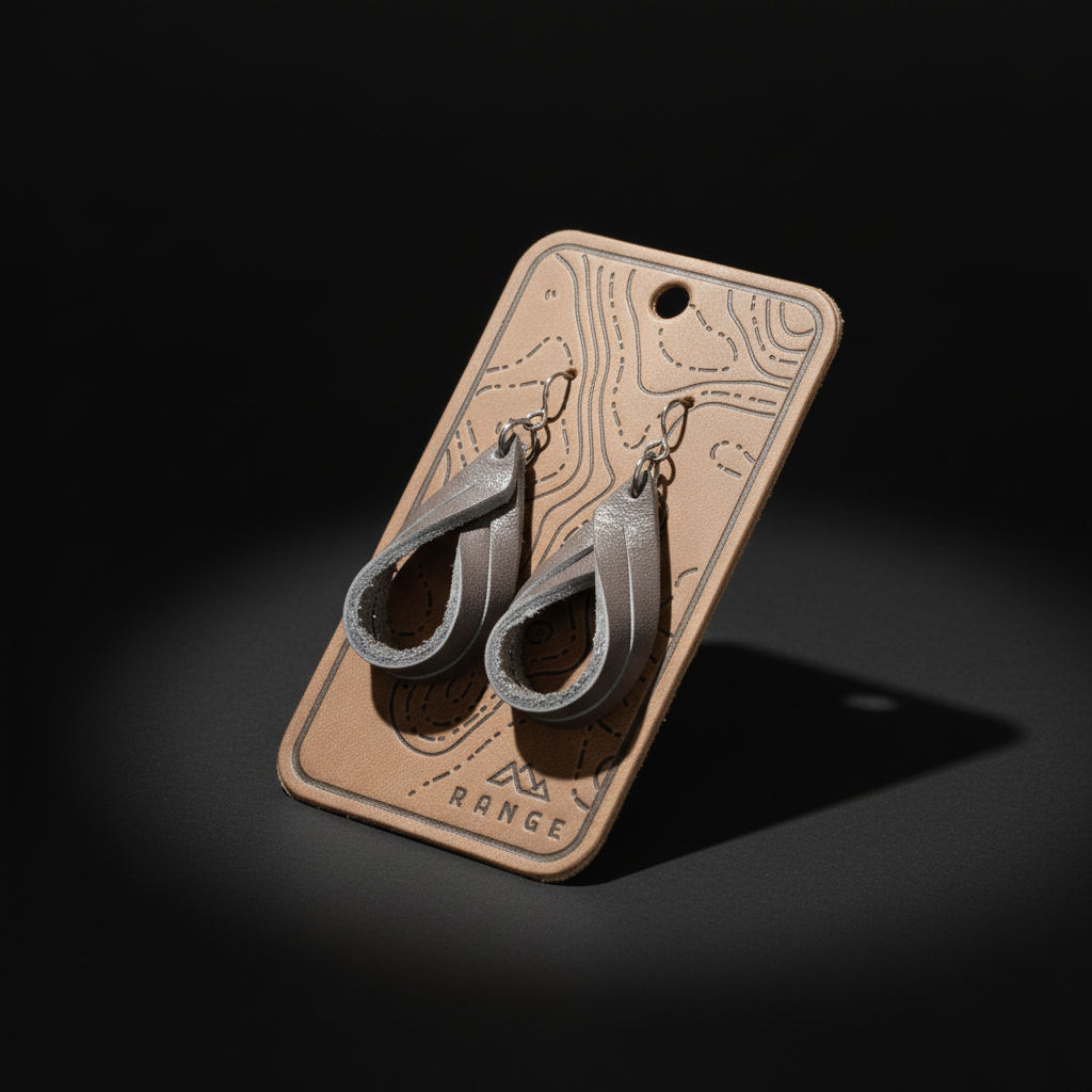 Double Hoop Leather Earrings – Modern & Minimal