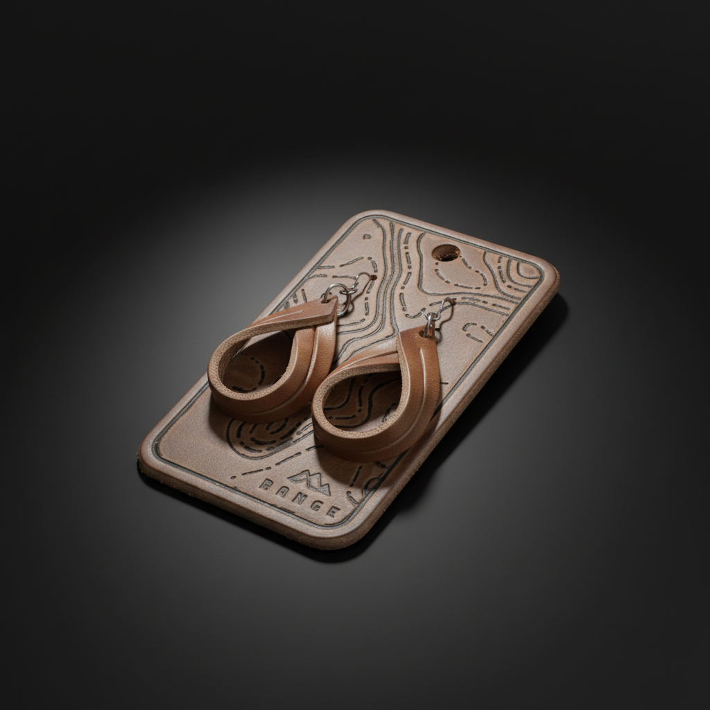 Double Hoop Leather Earrings – Modern & Minimal