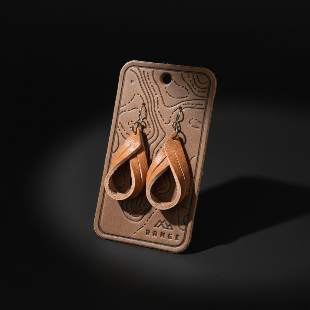 Double Hoop Leather Earrings – Modern & Minimal