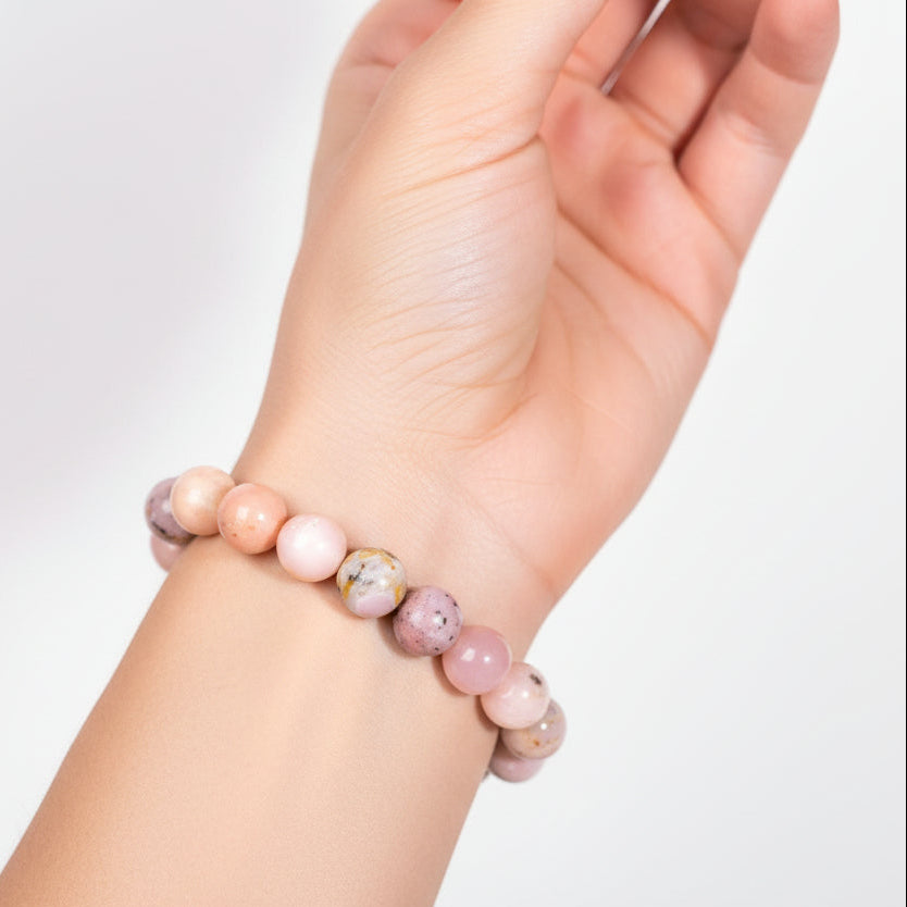 Peruvian Pink Opal Healing Bracelet – Natural Gemstone Beaded Jewelry