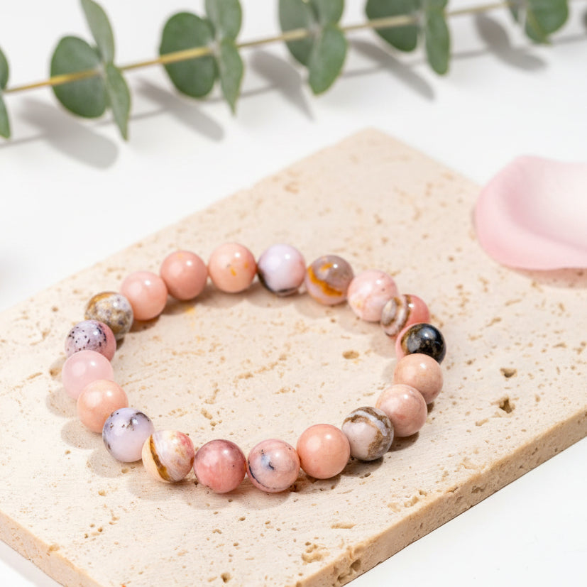 Peruvian Pink Opal Healing Bracelet – Natural Gemstone Beaded Jewelry