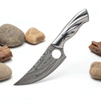 Damascus Stainless Steel Folding Knife – Bone Handle EDC Pocket Knife | Multi-Purpose Survival Knife for Men - Hadi Craft