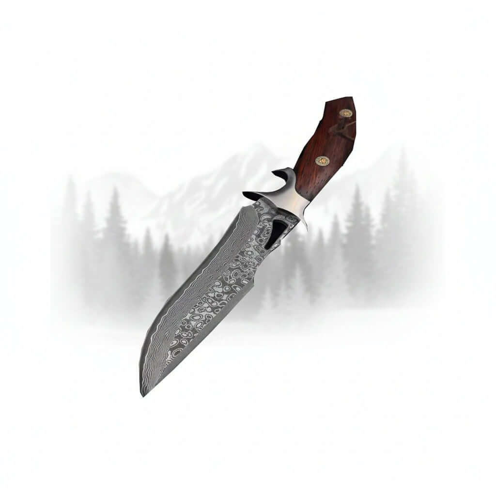 Damascus Steel Fixed Blade Knife – Outdoor Survival Straight Knife for Men | Gift Knife - Hadi Craft