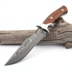 Damascus Steel Fixed Blade Knife – Outdoor Survival Straight Knife for Men | Gift Knife - Hadi Craft