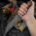 Damascus Steel Fixed Blade Knife – Outdoor Survival Straight Knife for Men | Gift Knife - Hadi Craft