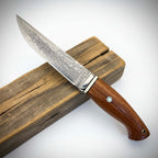 Damascus Steel Folding Knife – Handmade EDC Pocket Knife for Men | Ironwood Handle Gift Knife - Hadi Craft