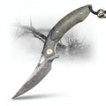 Damascus Steel Folding Knife – Handmade Multi-Function Pocket Knife for Men | EDC & Gift Knife - Hadi Craft