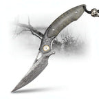 Damascus Steel Folding Knife – Handmade Multi-Function Pocket Knife for Men | EDC & Gift Knife - Hadi Craft