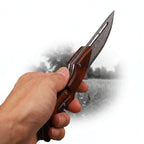 Damascus Steel Folding Knife – High Hardness Self-Defense Pocket Knife for Men | EDC Survival Knife - Hadi Craft