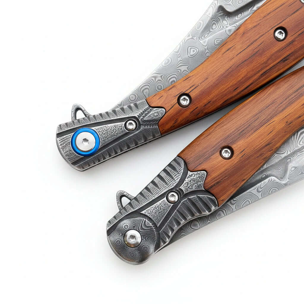 Damascus Steel Folding Knife – Outdoor Hunting & Survival Pocket Knife for Men | EDC Multi Tool - Hadi Craft