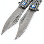 Damascus Steel Folding Knife – Outdoor Hunting & Survival Pocket Knife for Men | EDC Multi Tool - Hadi Craft