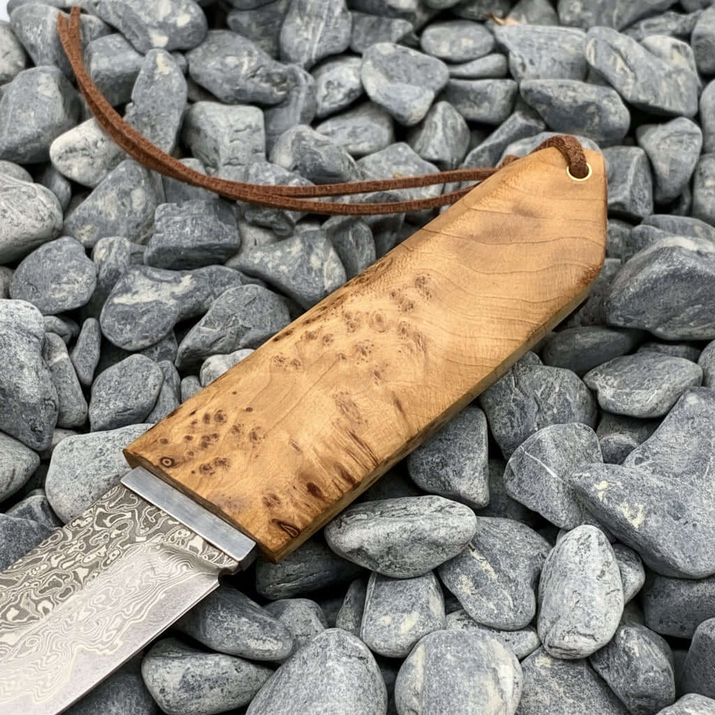 Damascus VG10 Short Knife – Outdoor EDC Camping Knife - Hadi Craft