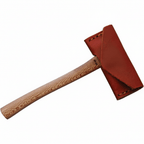 Damascus steel axe with leather sheath Head with Brown leather sheath. - Hadi Craft