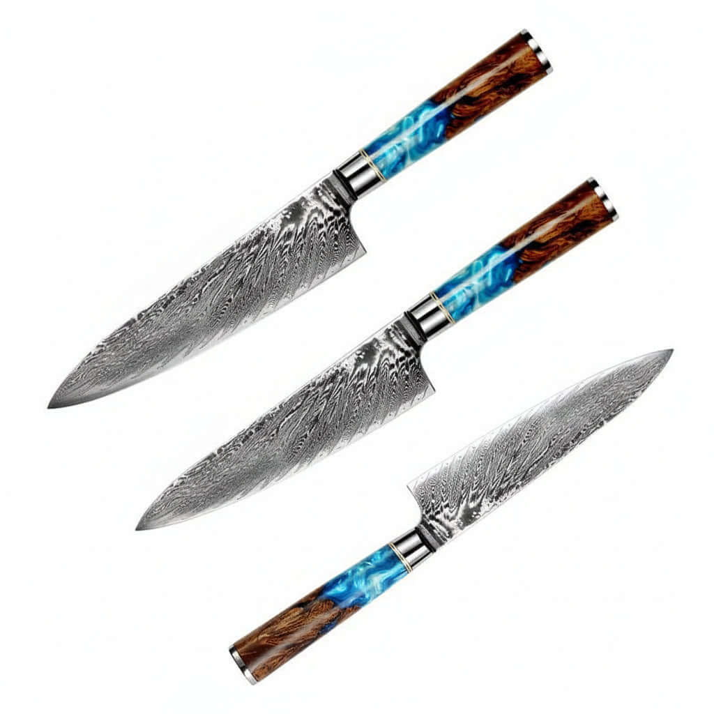Damascus steel kitchen knife Pattern Kitchen Knife - Hadi Craft