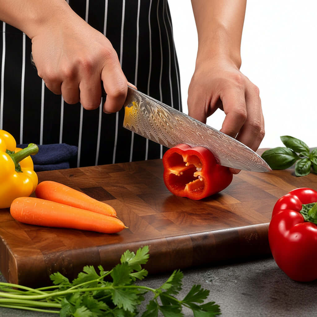 Damascus steel kitchen knife Pattern Kitchen Knife - Hadi Craft