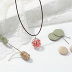 Dandelion Wish Glass Pendant Necklace – Real Dried Flower Charm Jewelry for Women - Hadi Craft