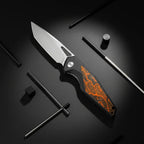EDC Folding Pocket Knife 14C28N Steel, G10 Handle - Hadi Craft