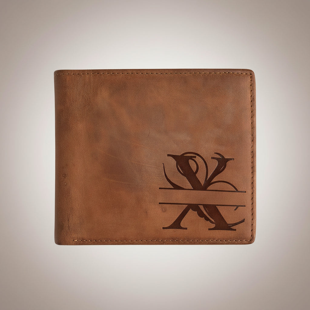 Engraved Leather Wallet for Men - Hadi Craft USA