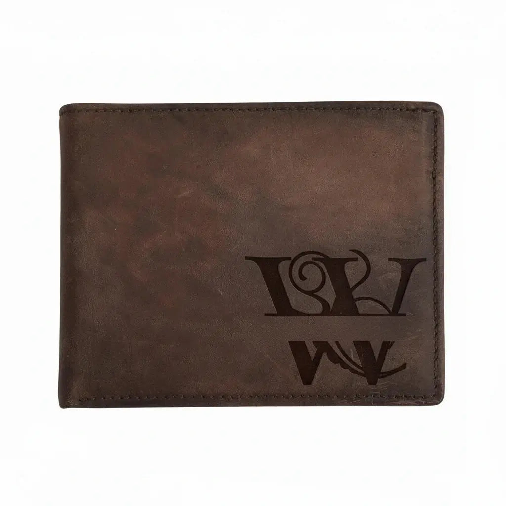 Engraved leather wallet for men Costume Men Leather Wallet - Hadi Craft